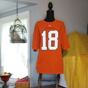3/$25 Orange Broncos T-Shirt with Number 18 Manning Size 2XL